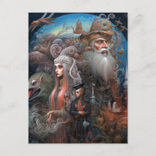 Cartão Postal Ilustração da Cena Surreal Whimsical