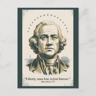 Cartão Postal Ilustração da Citação do Segundo Presidente John A