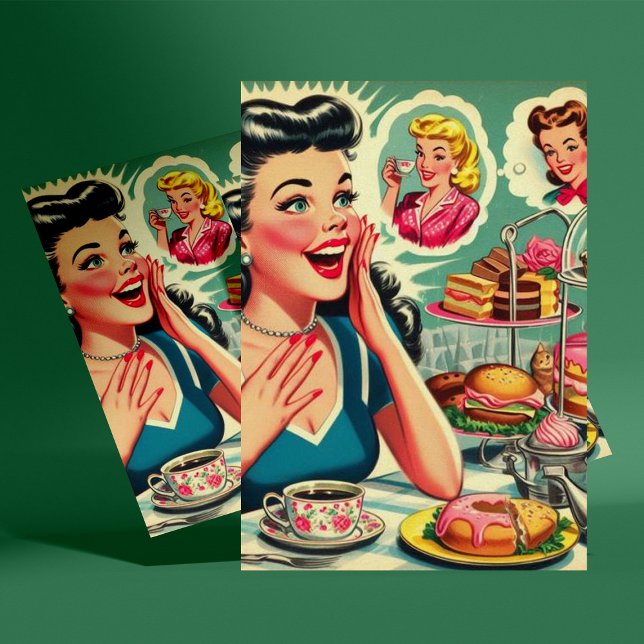 Cartão Postal Ilustração da Comida de Menina Fresca (Criador carregado)