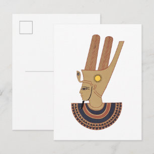 Cartão Postal Ilustração da deusa egípcia Antiga Hathor