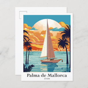 Cartão Postal Ilustração da Espanha Palma de Maiorca