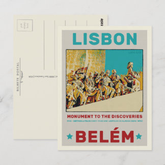 Cartão Postal Ilustração da estátua de Lisboa Belem Portugal
