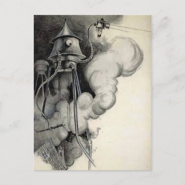 Cartão Postal Ilustração da Guerra Inédita dos Mundos (Frente)