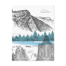 Ilustração da Montanha Lodge Paisagem Natural