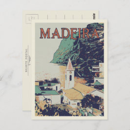 Cartão Postal Ilustração da paisagem da Madeira em Portugal