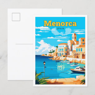 Cartão Postal Ilustração da pintura de Viagem de Espanha de Meno