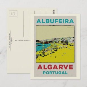 Cartão Postal Ilustração da praia de Albufeira