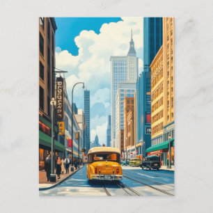 Cartão Postal Ilustração da Revista City Streets