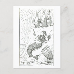 Cartão Postal Ilustração da Sereia pela Igreja de Frederick Stua