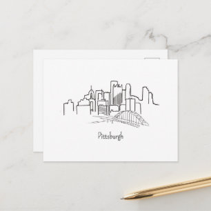 Cartão Postal Ilustração da Silhueta de Pittsburgh