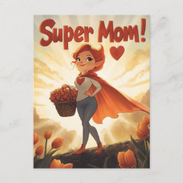 Cartão Postal Ilustração da Super Mãe