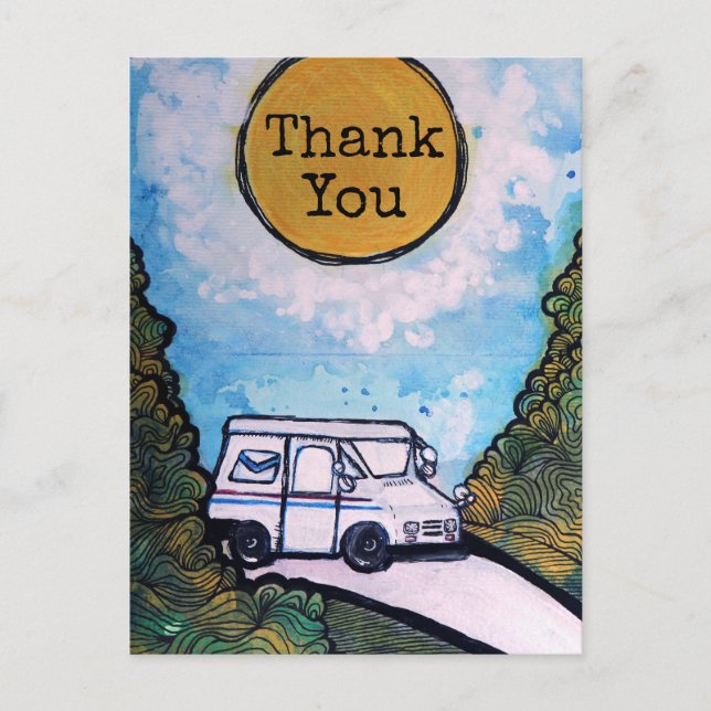 Cartão Postal Ilustração da Transportadora de Correio (Frente)