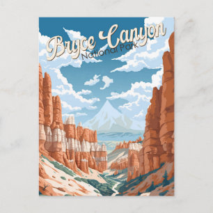 Cartão Postal Ilustração da Trilha do Parque Nacional Bryce Cany