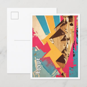 Cartão Postal Ilustração da Viagem de Arte Pop do Egito em Pirâm