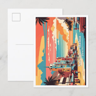 Cartão Postal Ilustração da Viagem de Pop de Arte Salvador Bahia