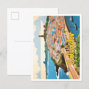 Cartão Postal Ilustração da Viagem de Pop de Arte Salvador Bahia