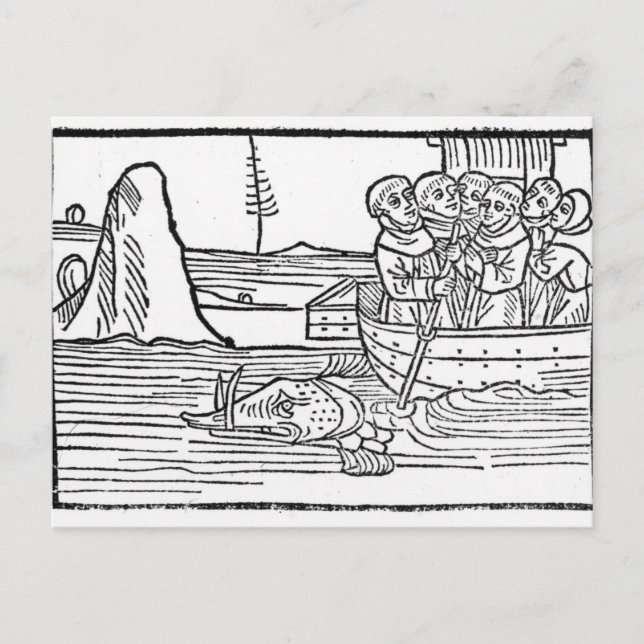 Cartão Postal Ilustração da "Viagem de Ruas. Brendan" (Frente)