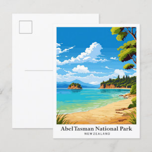 Cartão Postal Ilustração da Viagem do Parque Nacional Abel Tasma