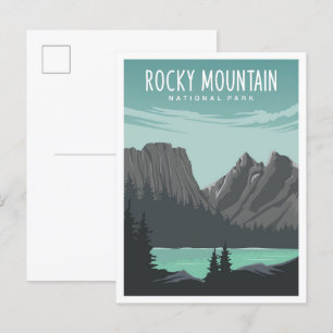 Cartão Postal Ilustração da Viagem do Parque Nacional da Montanh