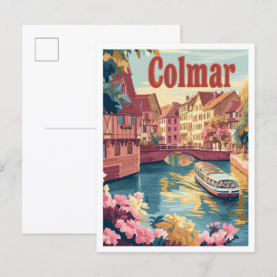 Cartão Postal Ilustração da Viagens vintage Colmar France
