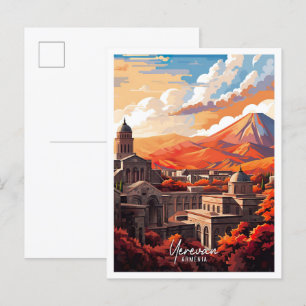 Cartão Postal Ilustração da Viagens vintage de Arte da Armênia Y