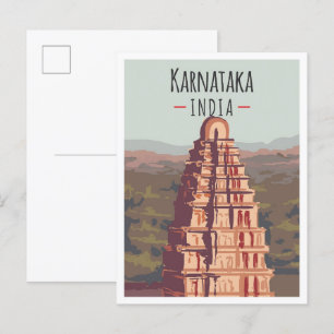 Cartão Postal Ilustração da Viagens vintage de Arte da Índia de
