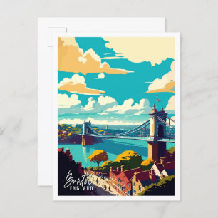 Cartão Postal Ilustração da viagens vintage de Arte da Inglaterr