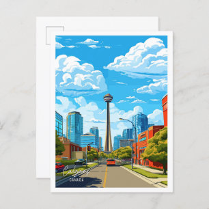 Cartão Postal Ilustração da Viagens vintage de Arte do Canadá Ca