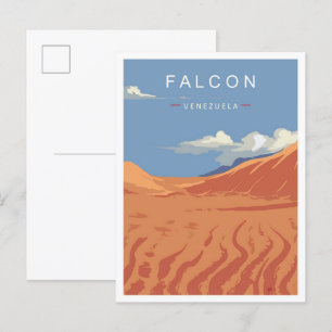 Cartão Postal Ilustração da Viagens vintage de Arte do Falcão Ve