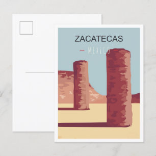 Cartão Postal Ilustração da Viagens vintage de Arte do México em