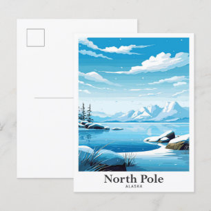 Cartão Postal Ilustração da Viagens vintage de Arte do Polo Nort