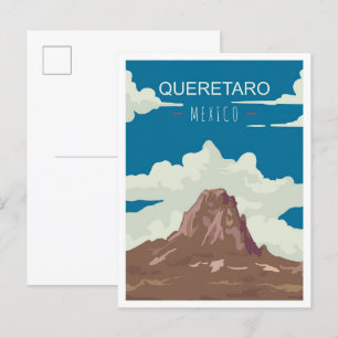 Cartão Postal Ilustração da Viagens vintage de Arte do Queretaro