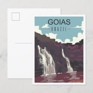 Cartão Postal Ilustração da Viagens vintage de Arte Goias Brasil
