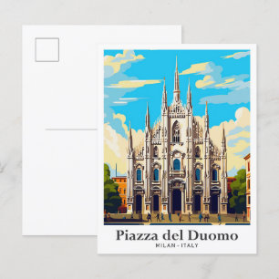 Cartão Postal Ilustração da Viagens vintage de Arte Piazza del D