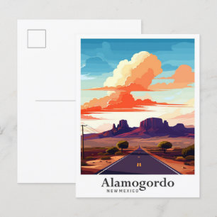 Cartão Postal Ilustração da Viagens vintage do Novo México no Al