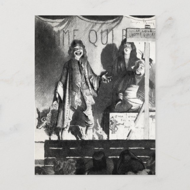 Cartão Postal Ilustração da Vintage da Caixa Verde (Frente)