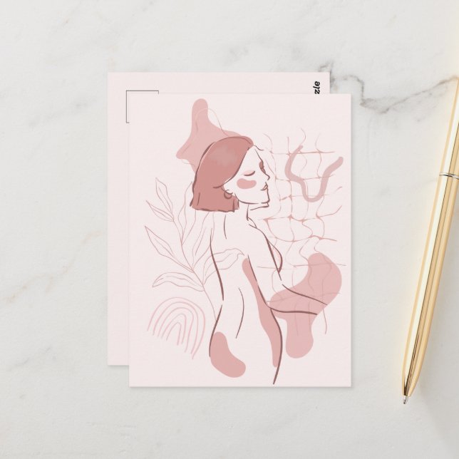 Cartão Postal Ilustração de abstrato Boho (Frente/Verso In Situ)