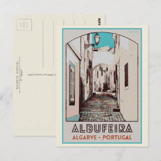 Cartão Postal Ilustração de Algarve Portugal, em Albufeira