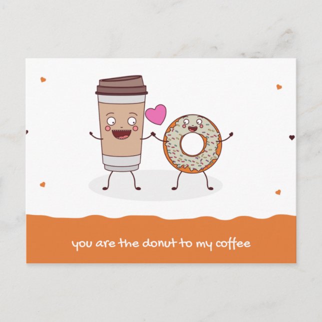 Cartão Postal Ilustração de Amor Laranja Engraçada (Frente)