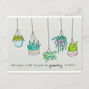 Cartão Postal Ilustração de Aquarela de Planta