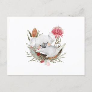 Cartão Postal Ilustração de aquarela de Quokka em Cute