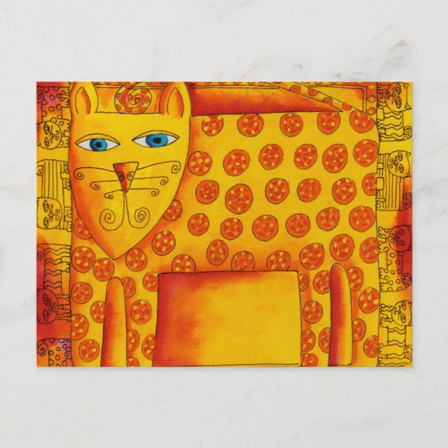 Cartão Postal Ilustração de Aquarela-Leopardo Padrão (Frente)