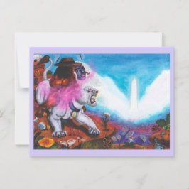 Cartão Postal Ilustração de Aquarela O Menino Anda Branco Liones