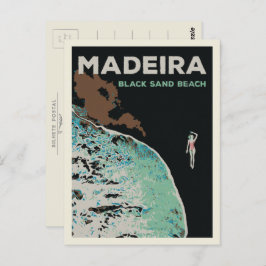 Cartão Postal Ilustração de areia negra da Madeira em Portugal