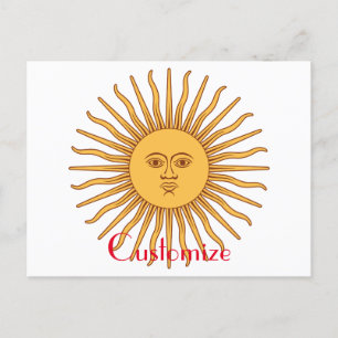 Cartão Postal Ilustração de arte com face Sun Thunder_Cove