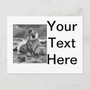 Cartão Postal Ilustração de Arte de Simpatia Gótica Feminina Vin