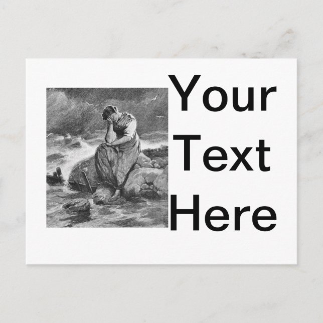 Cartão Postal Ilustração de Arte de Simpatia Gótica Feminina Vin (Frente)