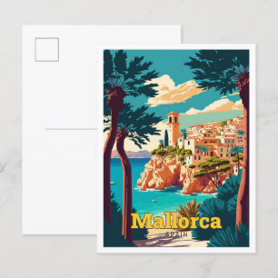 Cartão Postal Ilustração de arte de Viagem de Espanha de Maiorca
