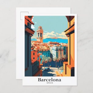 Cartão Postal Ilustração de arte Espanha de Barcelona