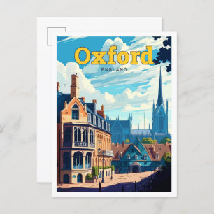 Cartão Postal Ilustração de arte Viagem da Oxford England